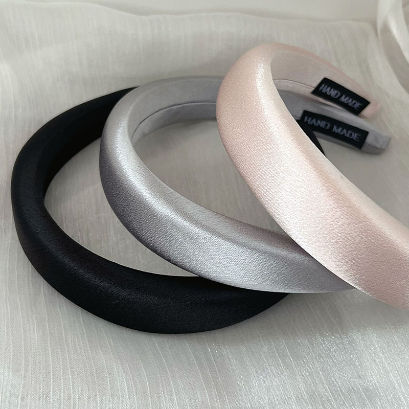 Super Positive Color Light Pearlescent Satin Hair Band South Korean Ins Silver Head Band Advanced Sense Of High Cranial Top Hair Accessories Specification drawing