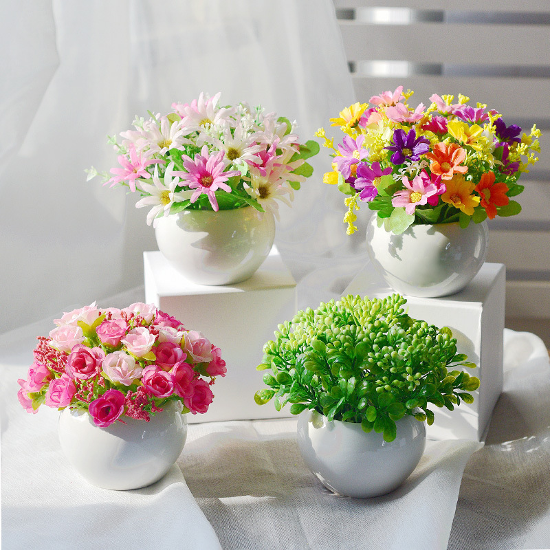 假花干花束塑料绿植物装饰品客厅家居餐桌面摆设小盆栽摆件图