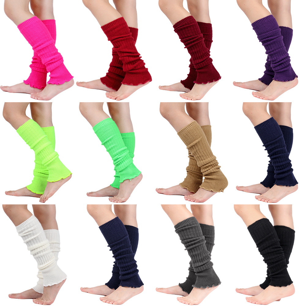 European and American woolen warm knitted socks, yoga leg guards, over-the-knee socks, long stockings, autumn and winter pile socks, dancing foot warmers