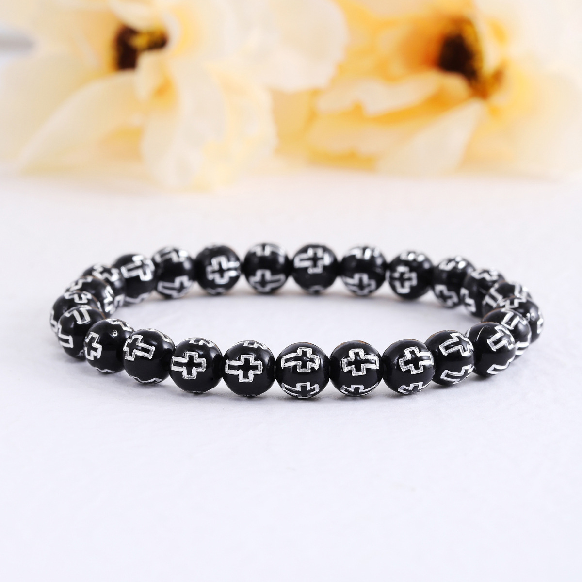 Europe And The United States New Foreign Trade Sales Of Acrylic Cross Beaded Couple Bracelet Men's And Women's Bracelet Jewelry Manufacturers Wholesale Cross-Border