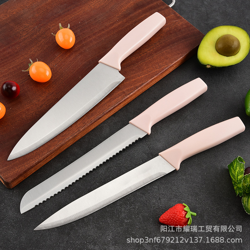 Wholesale of five-piece kitchen knife sets, stainless steel household chef knives, fruit knife sets and combination knives Application Scenario