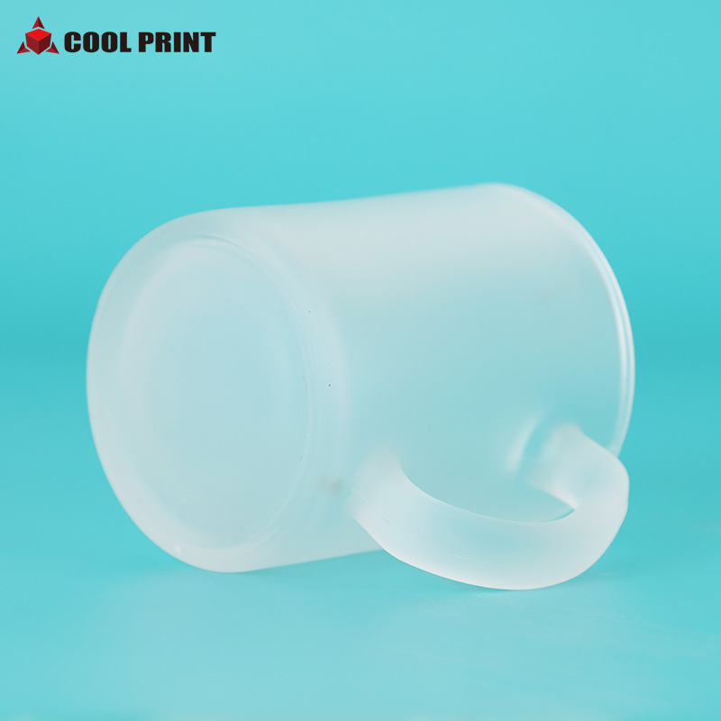 Heat transfer glass mug 11oz heat sublimation frosted glass cup, personalized DIY blank coating cup Specification image