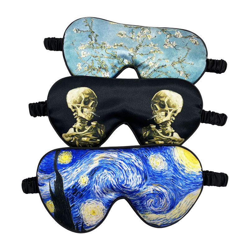 Cross-Border New Van Gogh Print Eye Mask Sunflower Blackout Sleep Eye Mask Retro Portable High Appearance Level Eye Mask Wholesale Item Picture
