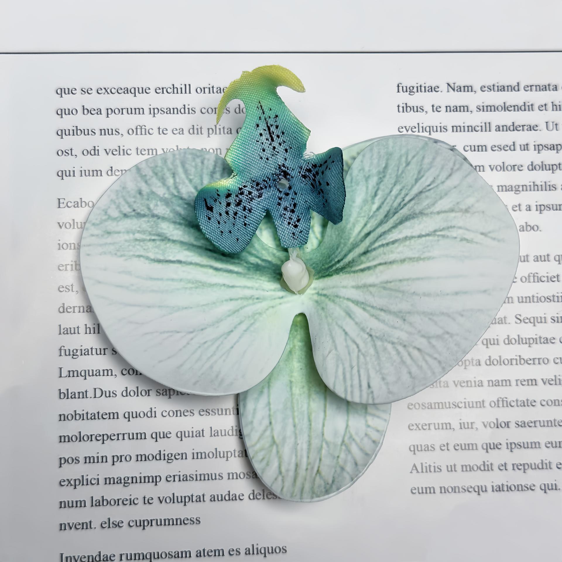 Artificial Phalaenopsis Flower Head 11.5Cm Fake Flower Diy Silk Flower Wedding Decoration Flower Art Hairpin Materials Adornment Wholesale details Picture