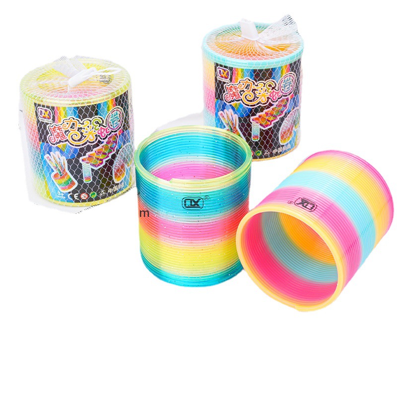 Stalls Around Cross-Border Schools Selling Small Spring Puzzle Large Nostalgic Magic Rainbow Ring Wholesale