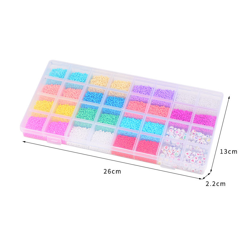 Foreign Trade Cross-Border 32 Gram Bead Box Children's Toys Handmade Diy Beaded Necklace Bracelet Jewelry Application Scenario