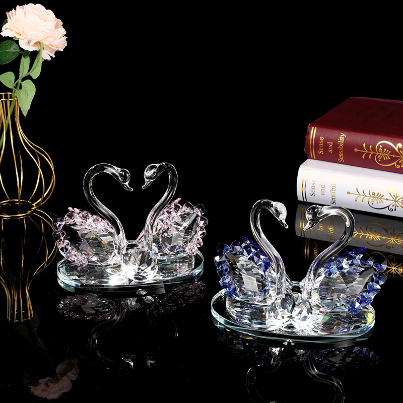 欧式轻奢天鹅/水晶工艺品/水晶摆件/水晶摆件产品图