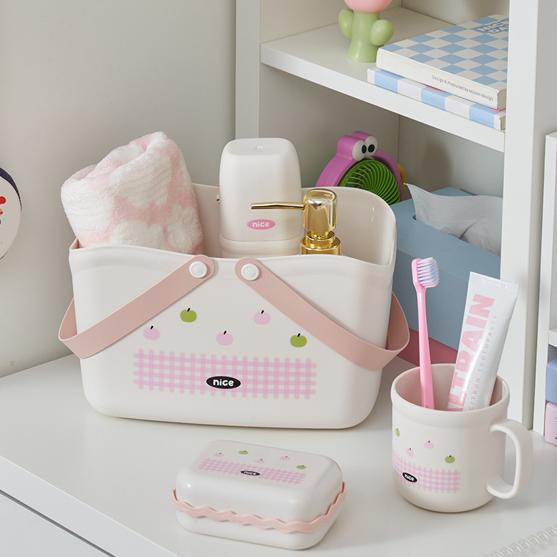 Back-to-school toiletries set, dormitory boarding student washbasin, household bucket, bath basket, mouthwash cup, soap box combination set Specification image