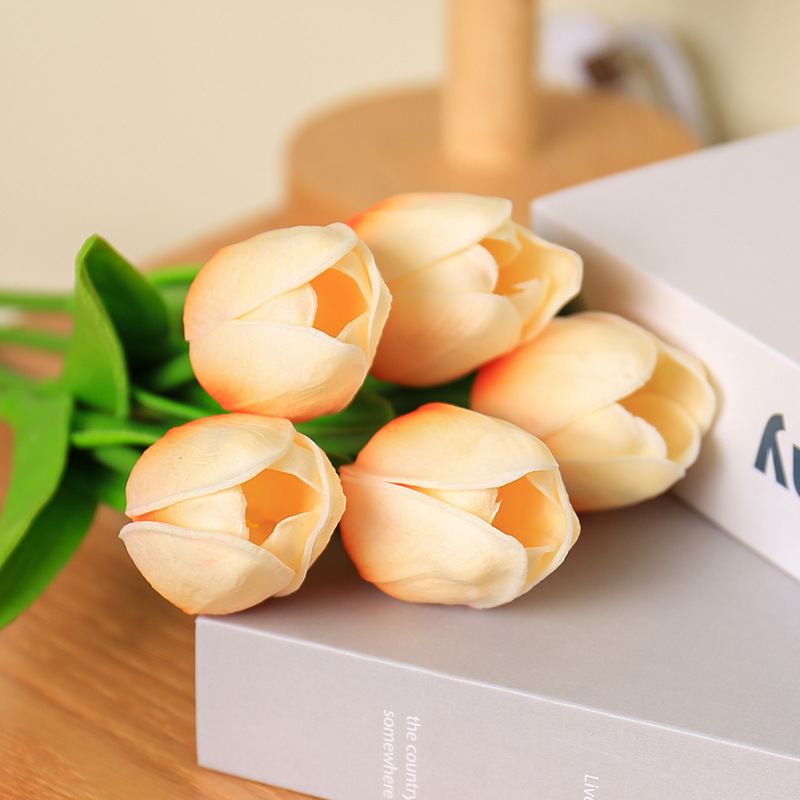 Cross Border Direct For Simulation Pu Mini Tulip Wedding Photography Shooting Props Family Party Decoration Fake Flowers Specification drawing