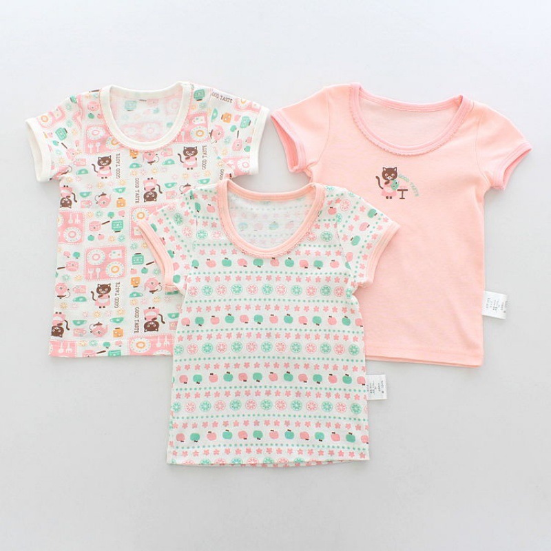 Children's pure cotton short-sleeved T-shirt, all-cotton breathable half-sleeved base layer top for boys and girls, Japanese-style casual, non-fluorescent Item Picture