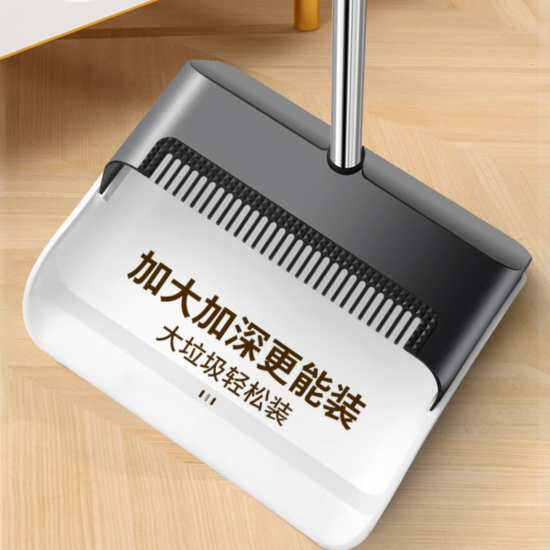 New Sweeping Broom Set Wholesale Household Soft Hair Broom Plastic Stainless Steel Whisk Broom Long Toothed Dustpan Combination details Picture