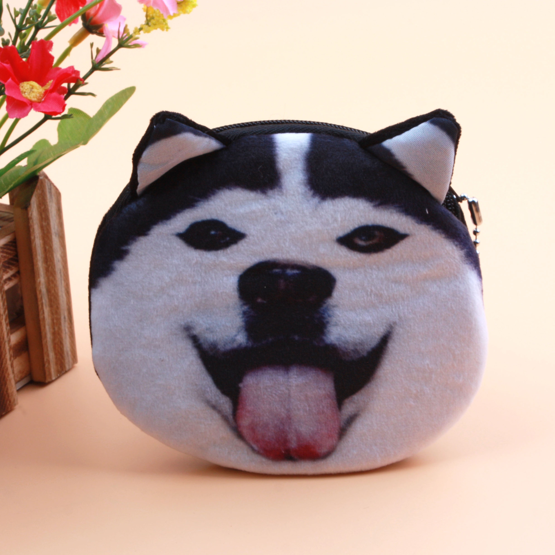 Harajuku cat and dog coin purse, coin bag, card bag, clutch bag, cat head and dog head small purse, cute animal bag Application Scenario