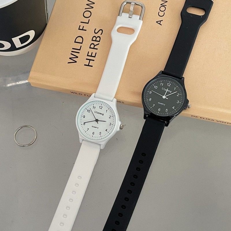 考试手表女高中学生指针式上课看时间青春校园验控显白奶茶色详情5