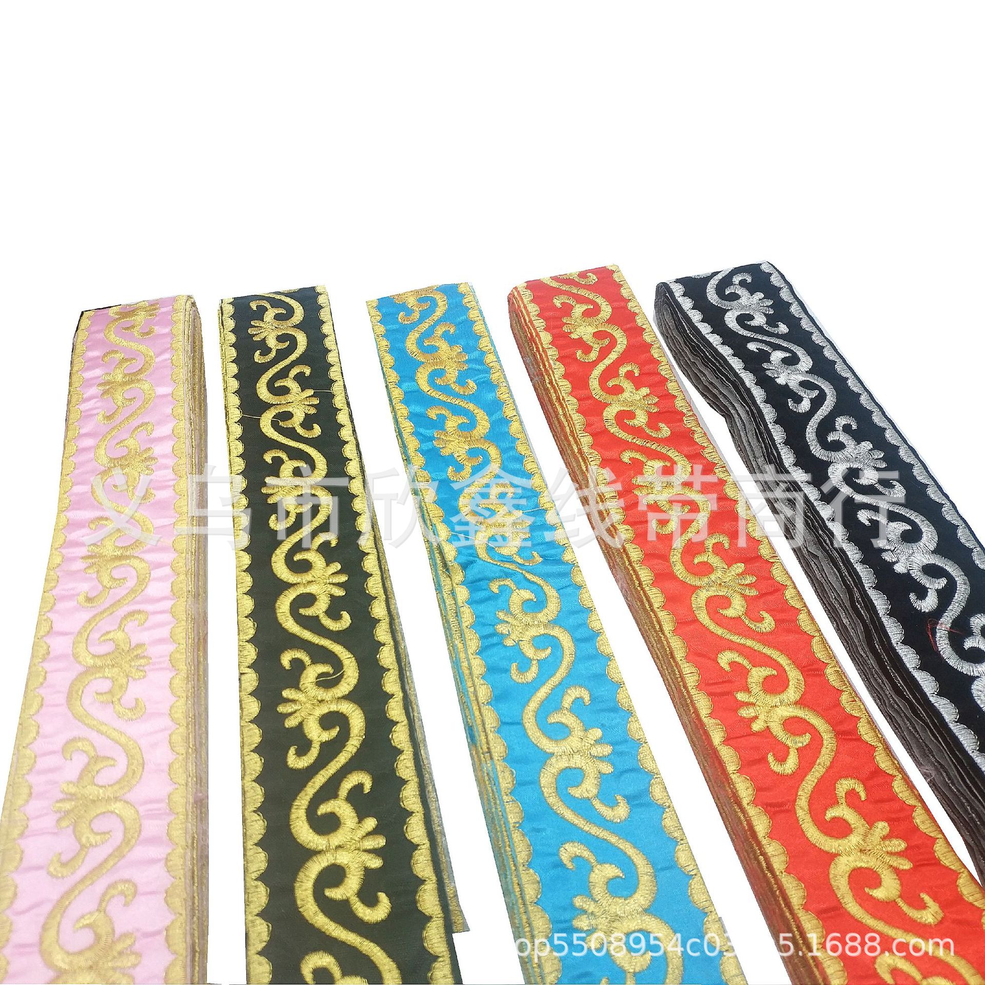 Manufacturers Wholesale Retro National Wind Five-Color Embroidery Lace Minority Skirt Decorative Ribbon Clothing Accessories details Picture