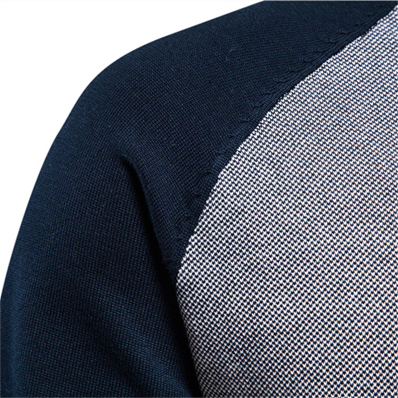 A new casual knitted sweater for men in the autumn of 2021, a fashionable and casual men's coat with a patchwork style Specification image