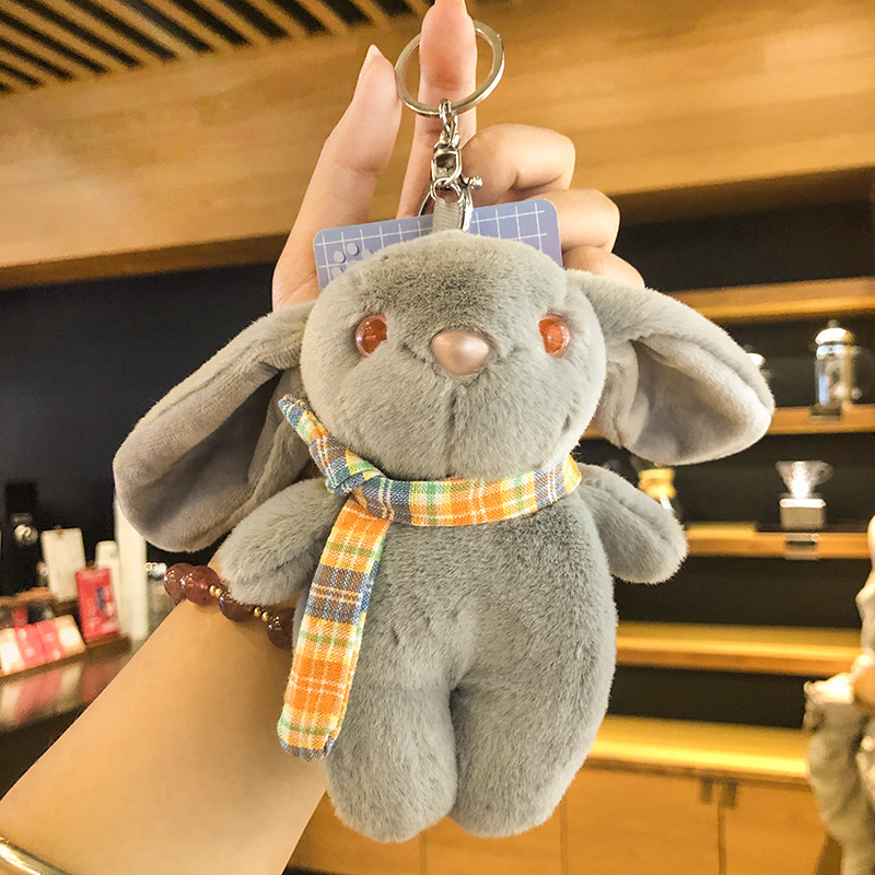 Creative Cartoon Rabbit Keychain Hanging Plush Doll Pendant Doll Cute Bag Hanging Couple Key Ring details Picture