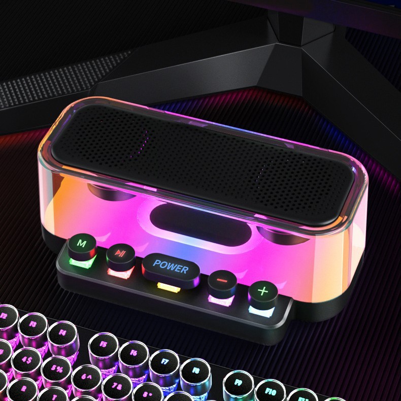 Z6 Phantom Color Light Bluetooth Speaker, mechanical button operation, all-in-one e-sports punk style audio gift speaker Item Picture