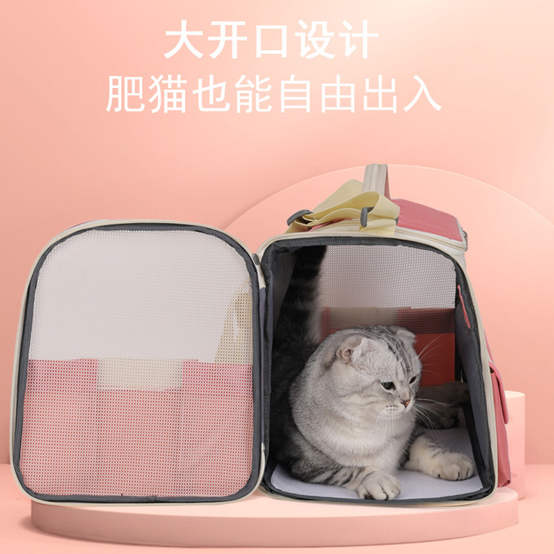 Pet bag for going out, portable single-shoulder cat travel bag, fashionable and simple, foldable, lightweight pet backpack and handbag Application Scenario