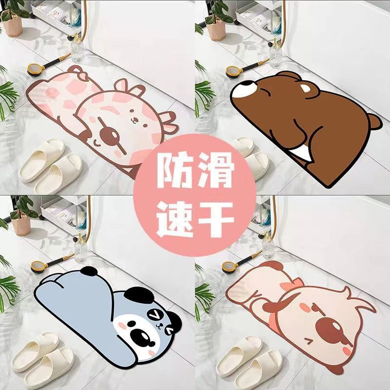 Thickened Soft Diatom Mud Bath Absorbent Mat Toilet Non-Slip Mat Household Door Mat Kitchen Dirty Foot Mat details Picture