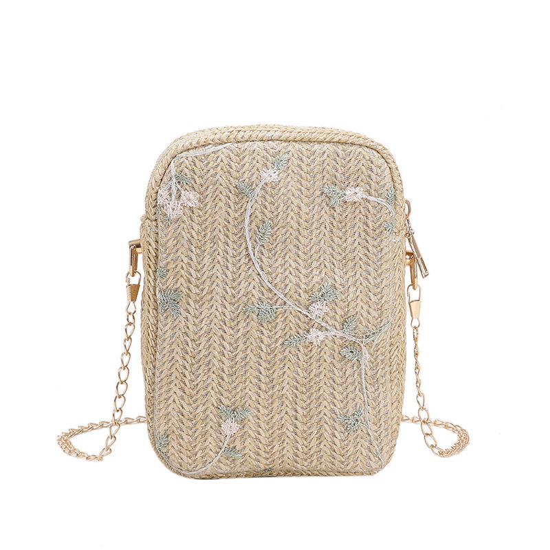 Retro ins casual simple style braided bag 2022 spring new fashion lace flower shoulder bag female Item Picture