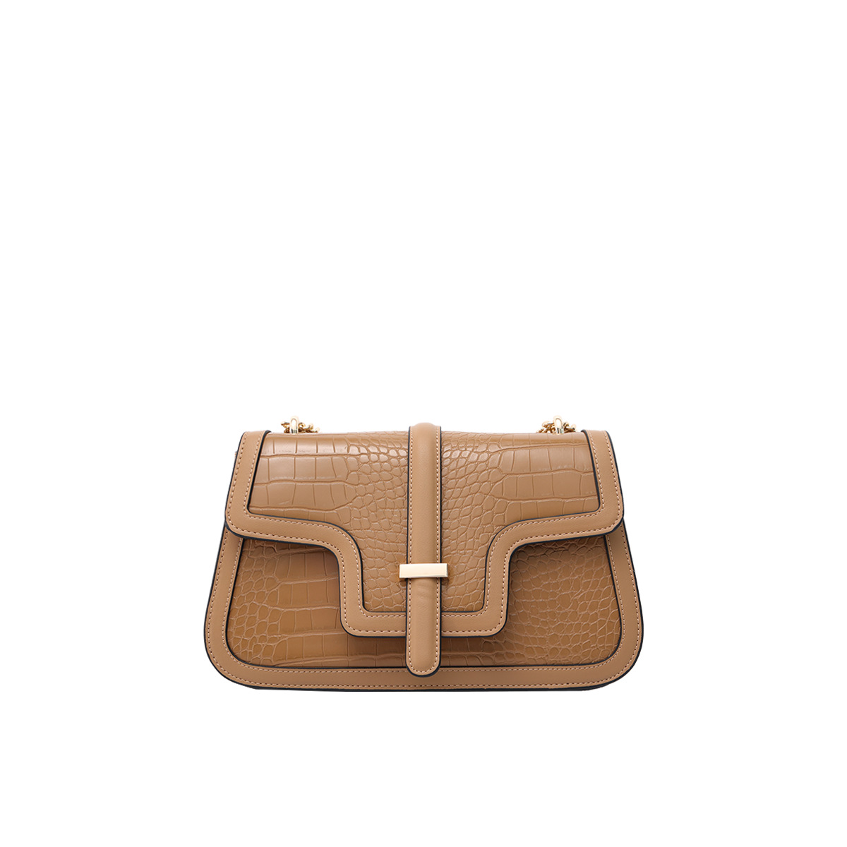 单肩PU鳄鱼纹马鞍包 复古女包斜挎小方包定制子母 流浪包包