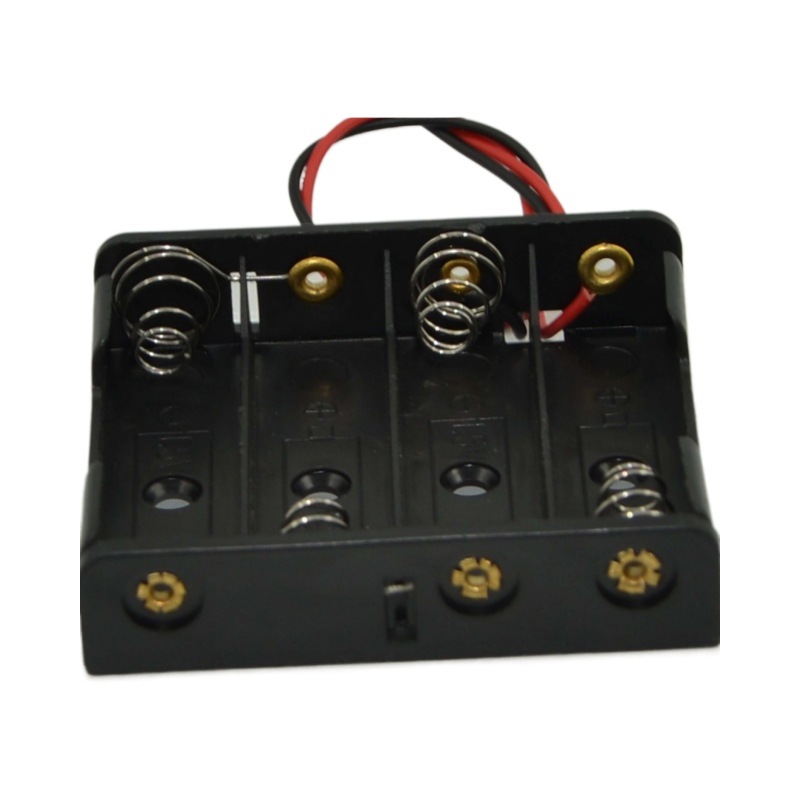 Battery box No. 5, 4 cells, 6v, no cover, no switch, AA battery box with wires, 4 cells, No. 5 Item Picture