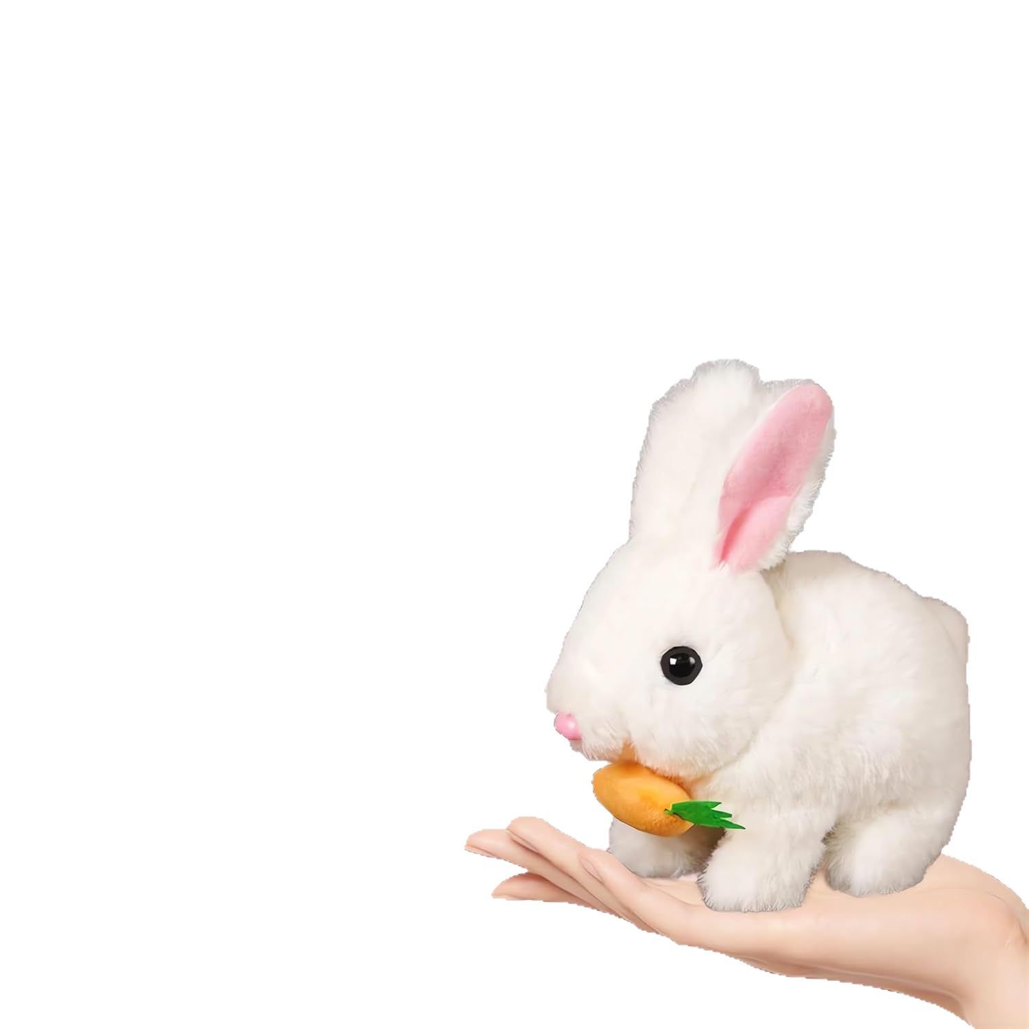 跨境爆款 My Realistic Bunny Toy 逼真兔子玩具电子动物玩偶摆件白底实物图