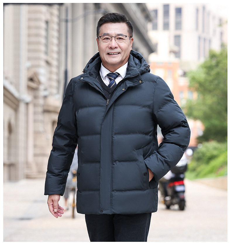 羽绒服男短款加厚冬季商务爸爸装白鸭绒大码保暖外套防寒抗寒工装详情16