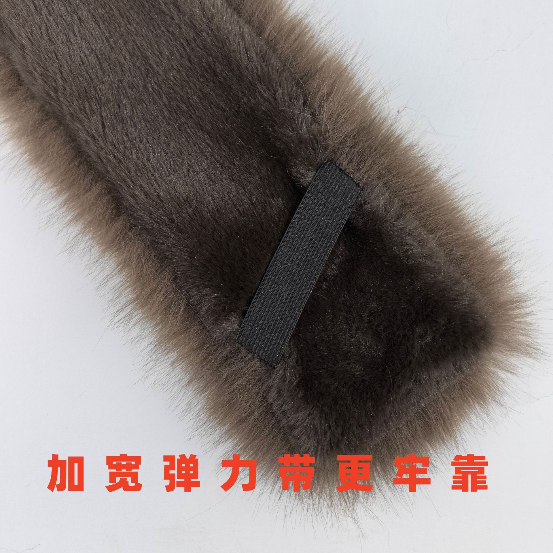 高级冬款保暖围巾皮草仿貂毛狐狸毛毛领丝带球百搭皮草仿貂毛围脖详情7