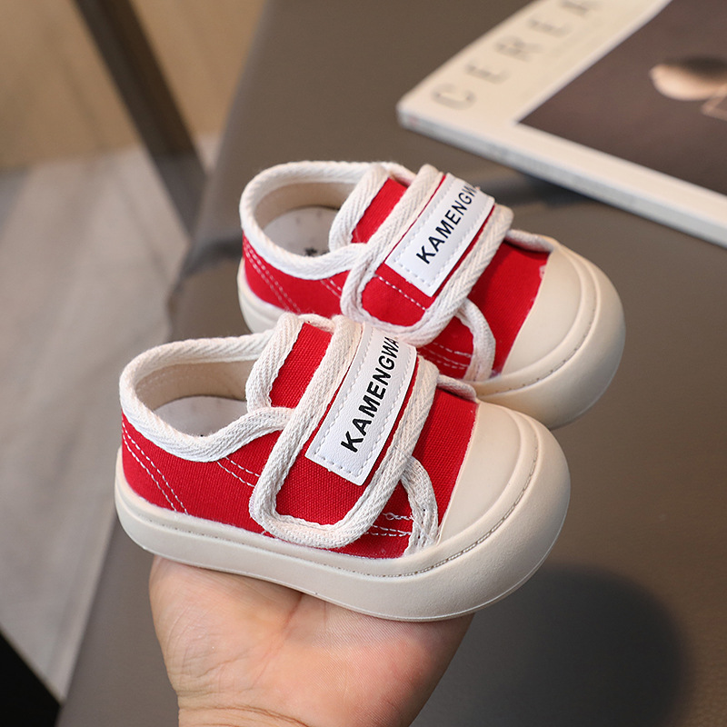 2023 Autumn New Baby Shoes Bao Head Anti-Kick Baby Canvas Shoes Boy Soft Soled Toddler Shoes Non-Slip details Picture