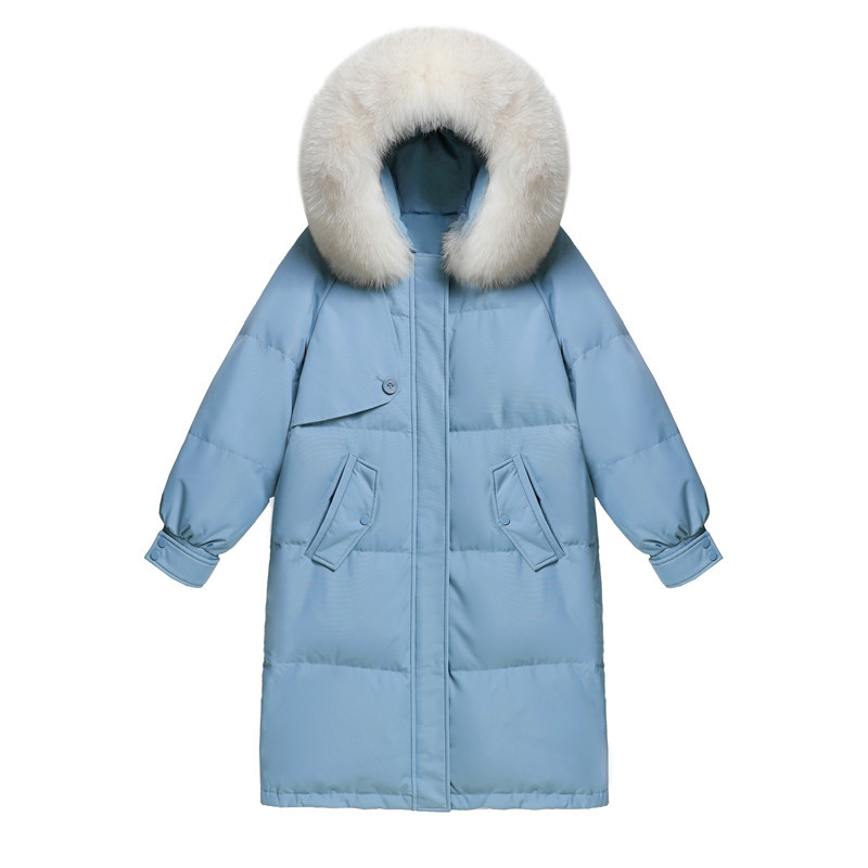 Korean loose down jacket for women, knee-length, 2022 autumn/Winter new style, hooded and thickened winter coat, factory direct sales Item Picture