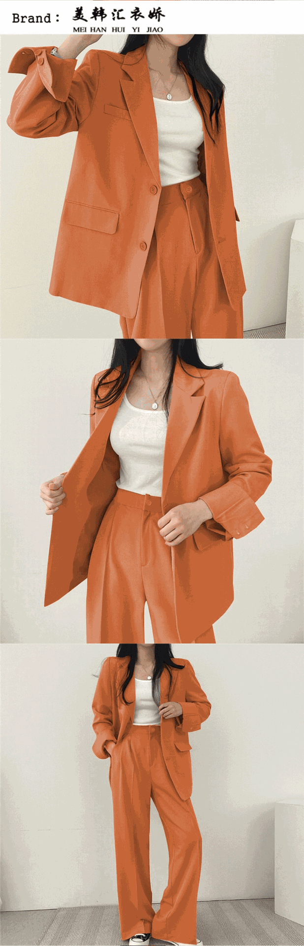 咖色西装外套女2023年春秋小个子炸街新款时尚l韩版休闲西服套装详情16
