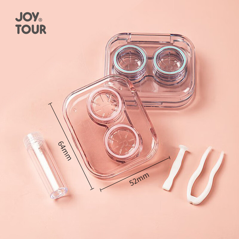 In-stock contact lens cases, portable transparent mini simple beauty contact lens double box, no need to screw on the cap, integrated box supply Application Scenario