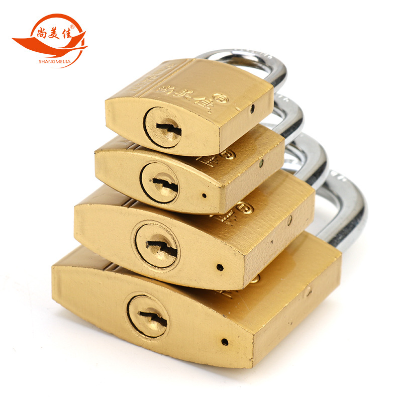 Shangmeijia copper-like padlock iron lock core quality is stable, copper-like appearance, student cabinet, warehouse door lock head iron padlock details Picture