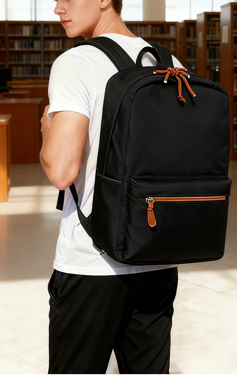 书包初中男女生旅行包简约百搭纯色大学生双肩包高中生运动休闲包详情12