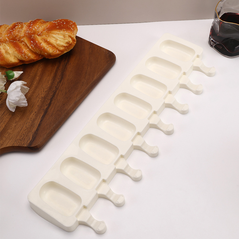 8-piece oval homemade ice cream mold, the same silicone mold as that of French Magnon, jelly pudding cake, heat-resistant Specification image
