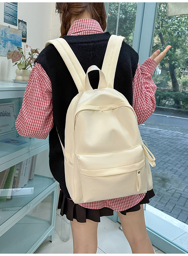 书包女ins 小清新高中生双肩包女纯色少女旅行背包男耐磨休闲背包详情22