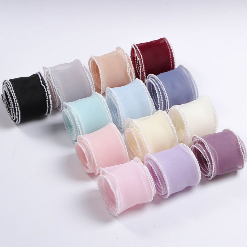 Pearl Thread Cuffed Yarn Diy Hairpin Bow Packing Material 6Cm Wide Meteor Fishtail Wave Snow Gauze Band Item Picture
