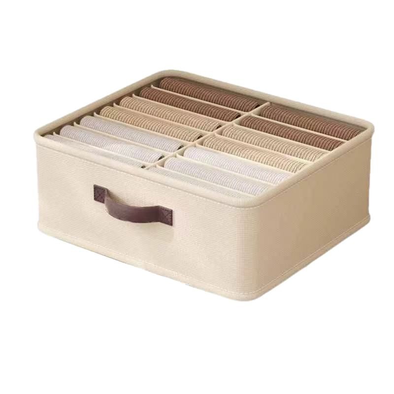 Factory direct sales double-row wardrobe, clothes storage box, compartment-divided clothing organization box, fabric pants storage box Item Picture