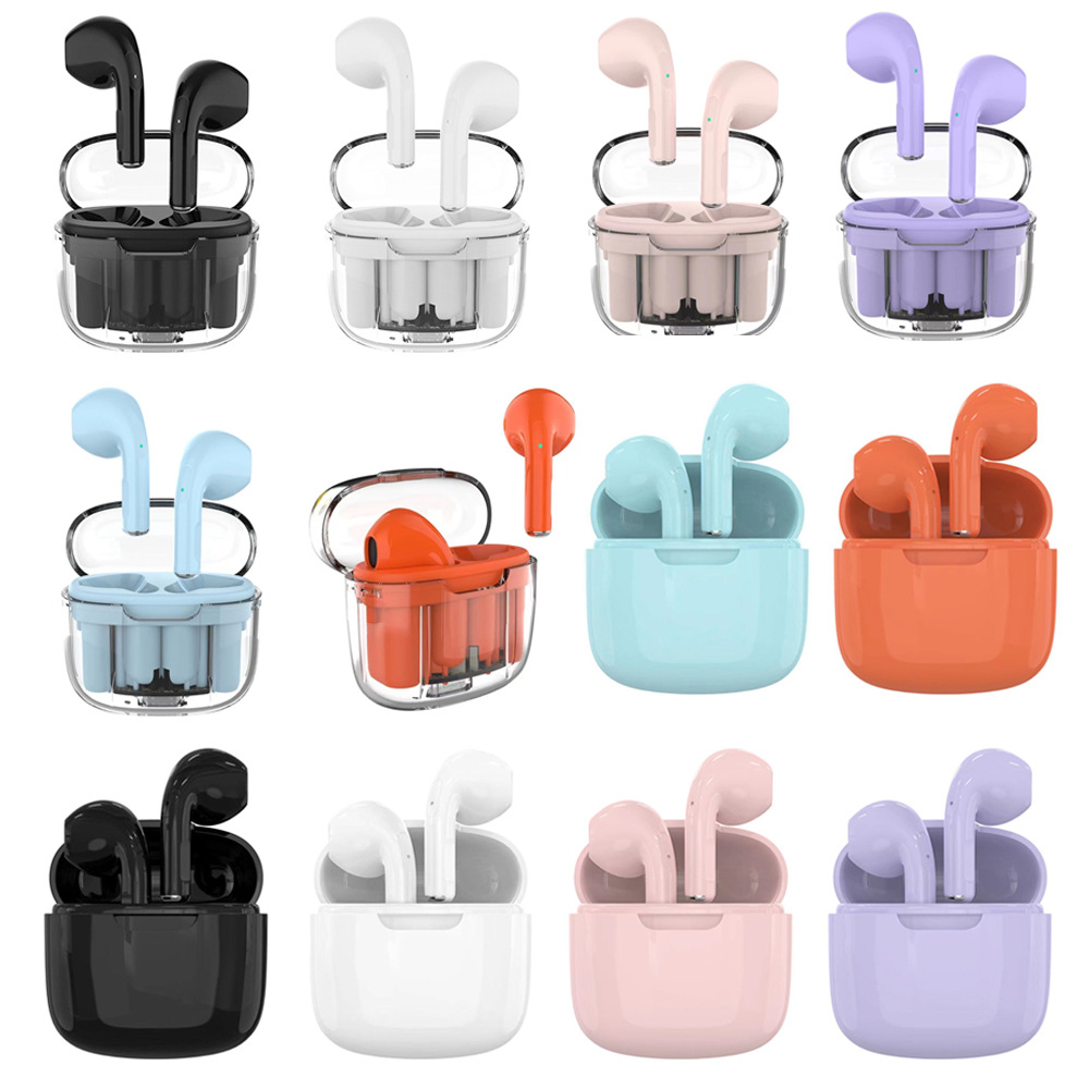 New C9pro Wireless Bluetooth Headphones Transparent Charging Case 5.3 Sport Waterproof Cross-Border Macaron In-Ear Earbuds Item Picture