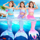 2023新款女童美人鱼尾巴游泳衣服装比基尼美人鱼儿童泳衣