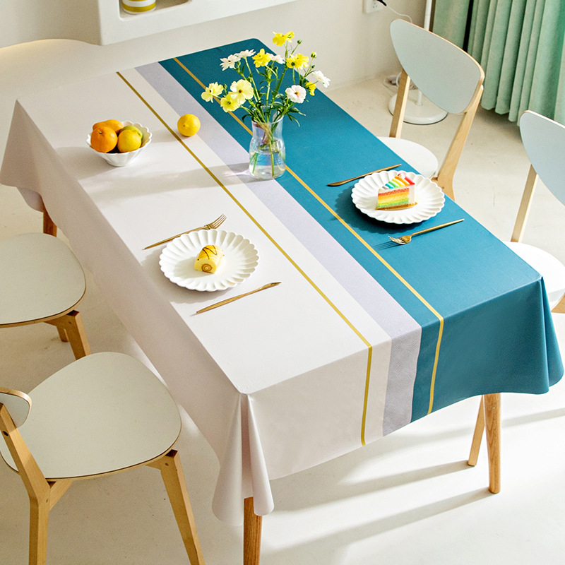 北欧户外新款桌布PVC布艺防水防油茶几长方形露营餐桌布加厚台布图