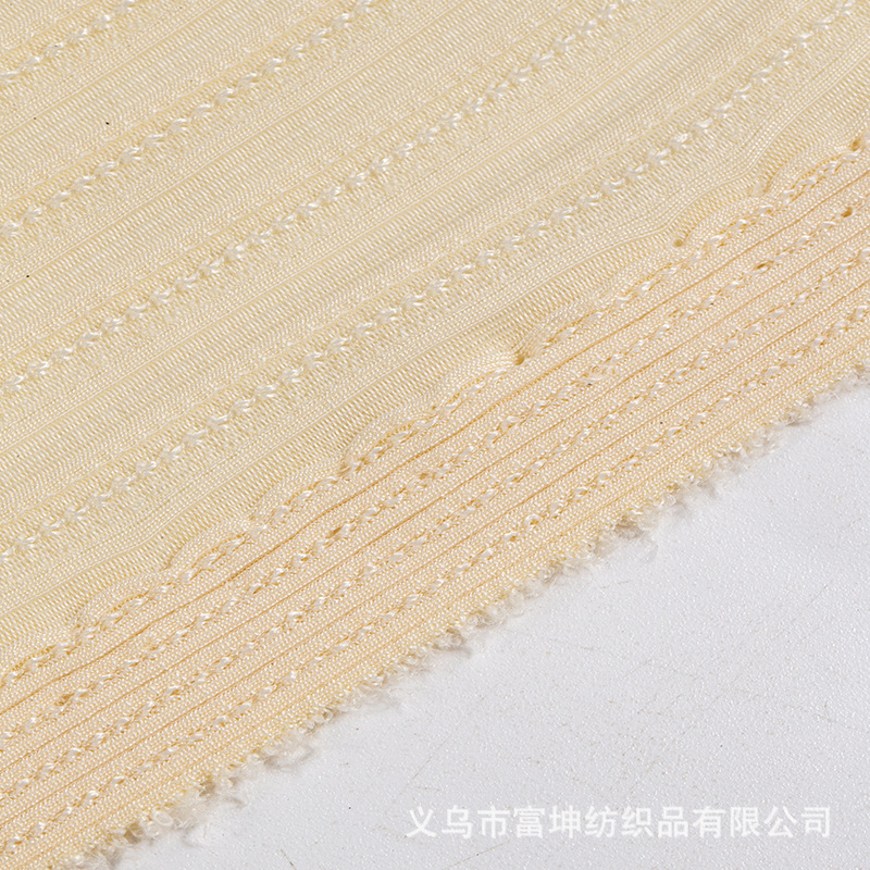 Polyester ammonia jacquard striped fabric for women's wear wheaten thread knitted rayon 100D breathable Application Scenario