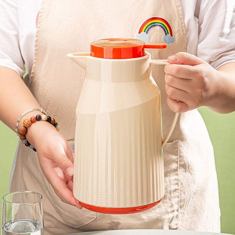 Wholesale vacuum thermos with glass inner liner, large-capacity press-type thermos water bottle, household thermos cup Application Scenario