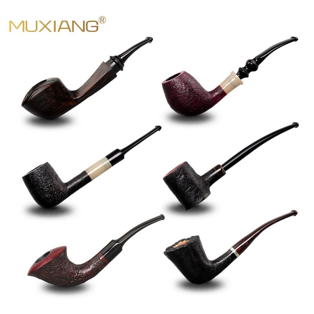 木香手工石楠木烟斗硫化橡胶坎伯兰烟嘴带瘤皮火焰纹木质烟斗厂家