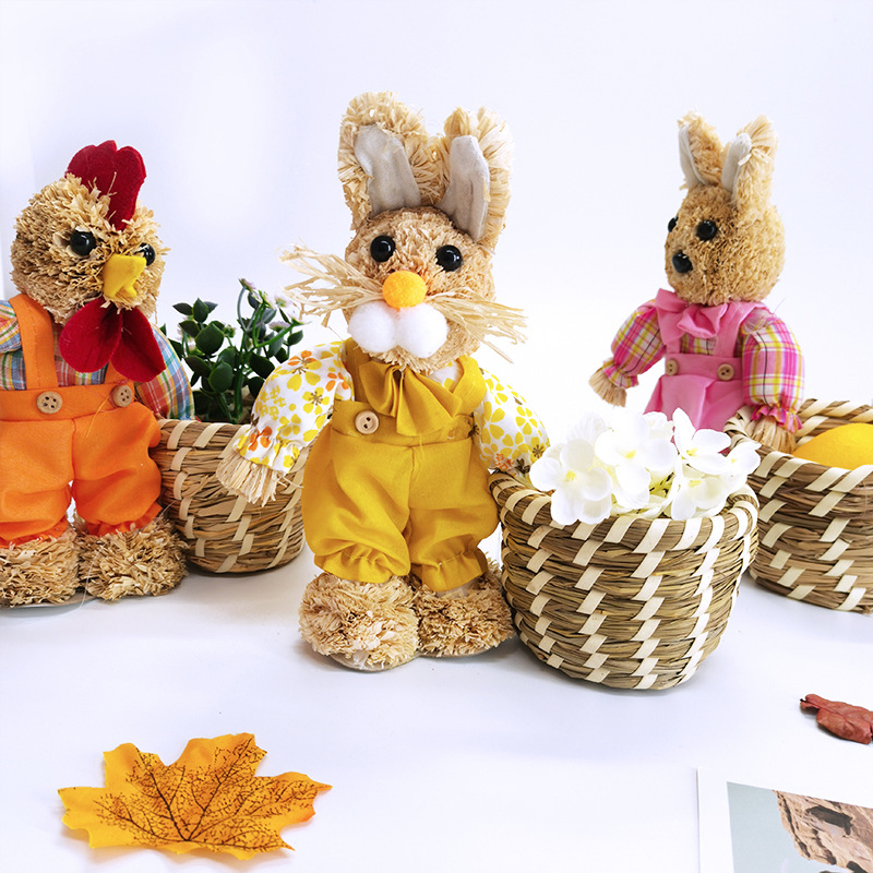Straw Crafts Home Decor Easter Gift Basket Woven Candy Snacks Storage Basket Storage Basket Storage Basket Storage Basket Storage Basket Specification drawing