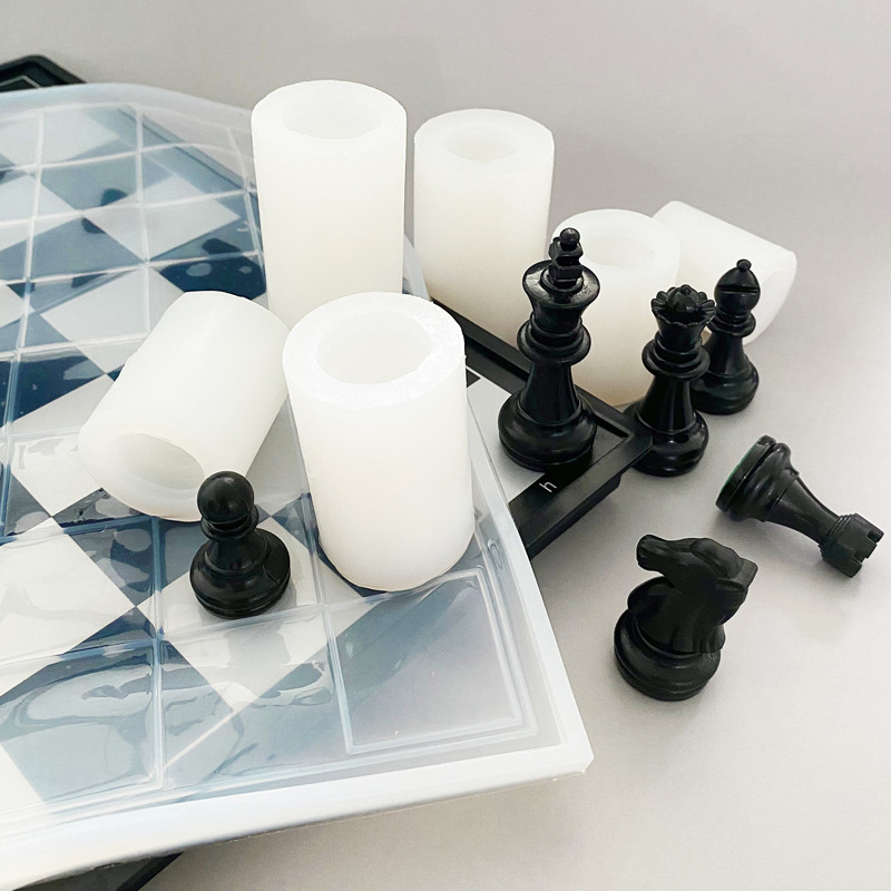 棋盘国际象棋水晶滴胶硅胶模具DIY手工模石膏蜡烛巧克力矽胶模