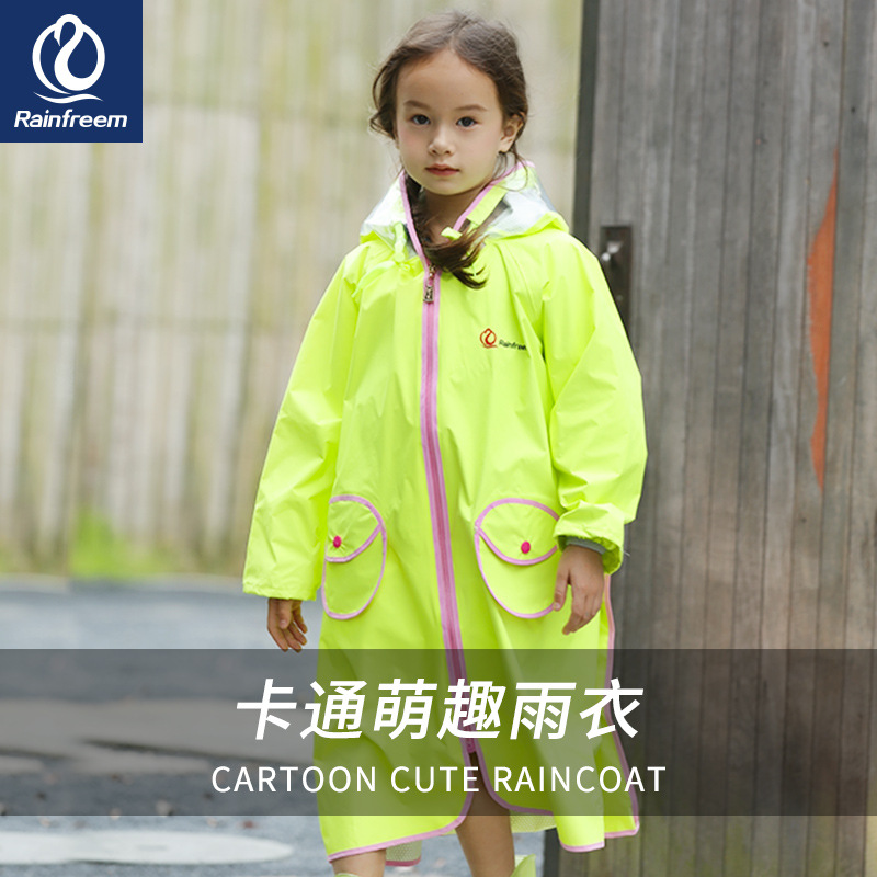 琴飞曼儿童雨衣宝宝户外长雨衣带书包位一件代发