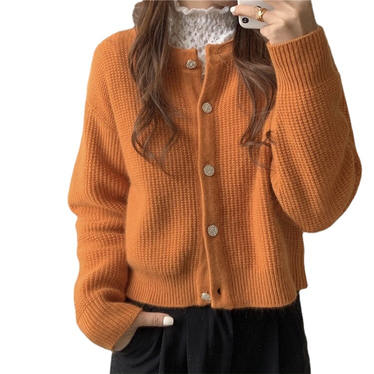 Japanese retro sweater 2022 Autumn new style soft and fluffy knitted sweater, loose short cardigan jacket for women Item Picture