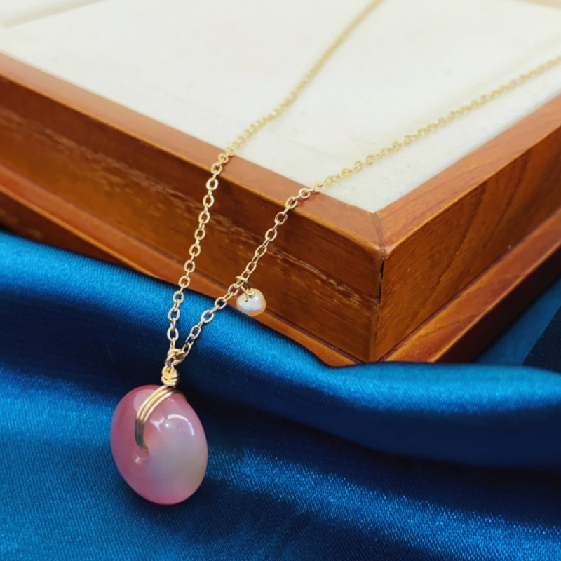 Xl048056 Spring Pearl Necklace Spring And Summer Necklace Small Fashion Temperament Color Collarbone Chain Female Network Red Model details Picture